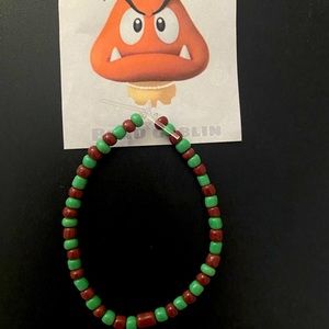 green and brown bead goblin bracelet